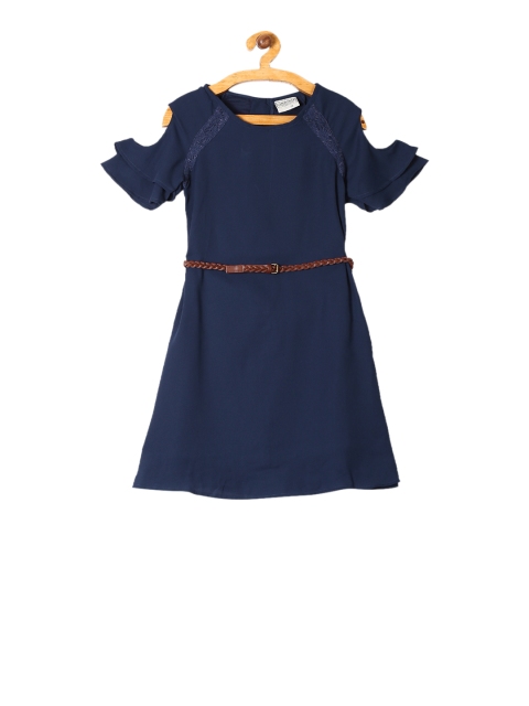 

Cherokee Girls Blue Self Design Fit and Flare Dress