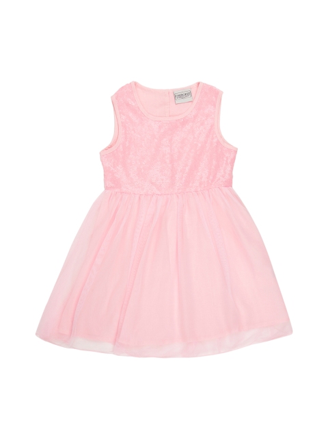 

Cherokee Girls Pink Embellished Fit and Flare Net Dress