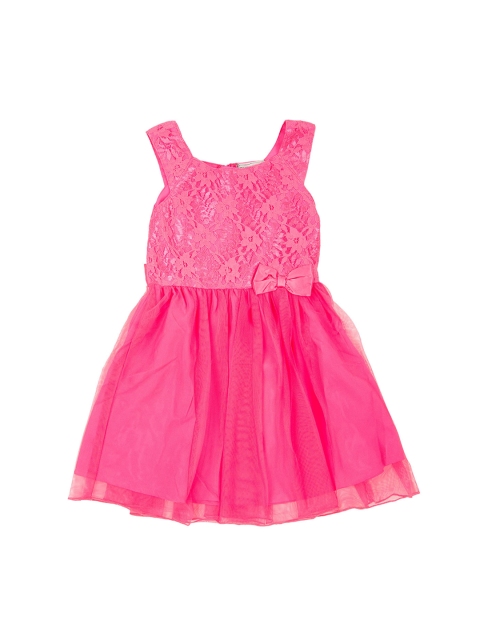 

Cherokee Girls Pink Self Design Fit and Flare Dress