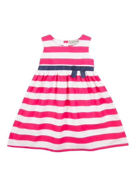 

Cherokee Girls Pink & White Striped Fit and Flare Dress