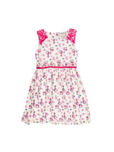 

Cherokee Girls White Printed Fit and Flare Dress