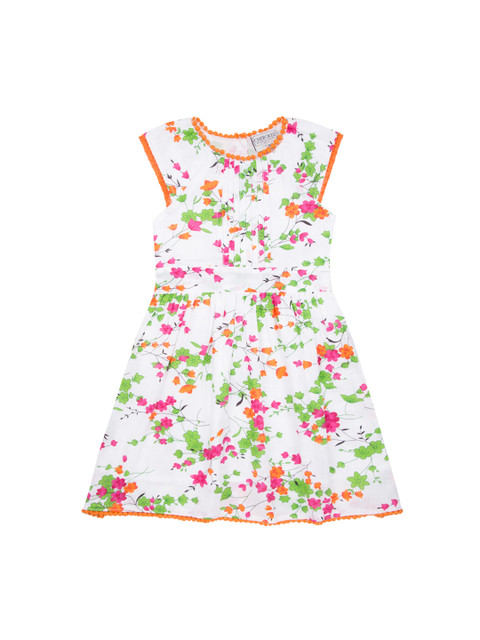 

Cherokee Girls White Floral Print Fit and Flare Dress