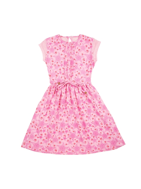 

Cherokee Girls Pink Printed Fit and Flare Dress