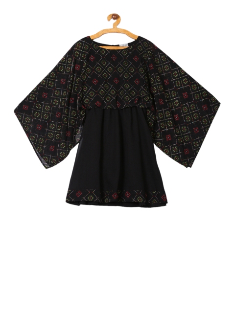 

Cherokee Girls Black Printed Fit and Flare Dress