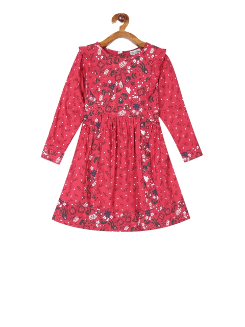 

Cherokee Girls Red & White Floral Printed Fit and Flare Dress