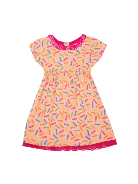 

Cherokee Girls Orange Printed Fit and Flare Dress