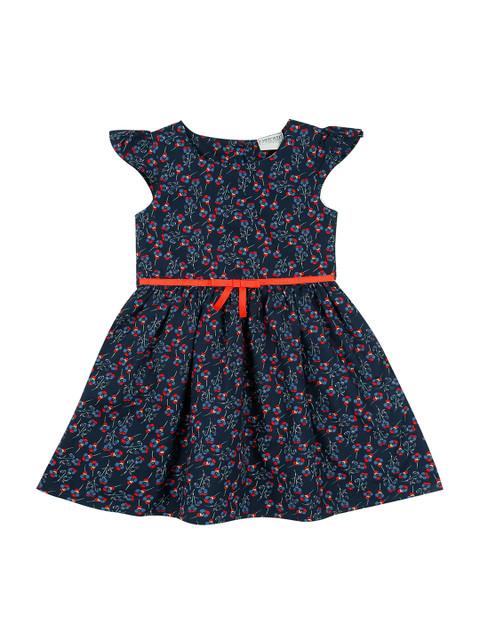 

Cherokee Girls Navy Blue & Red Printed Fit and Flare Dress