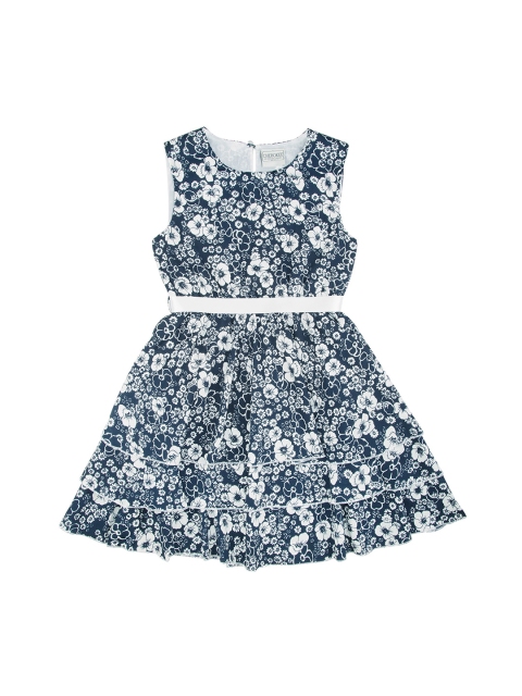 

Cherokee Girls Blue Printed Fit and Flare Dress