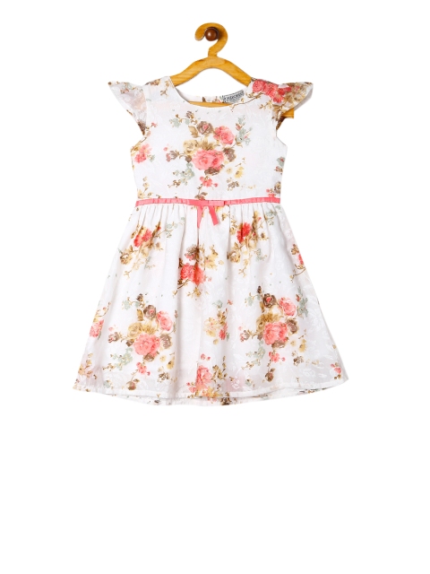 

Cherokee Girls White Printed Fit and Flare Dress