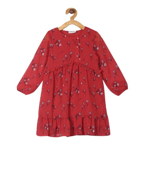 

Cherokee Girls Red Floral Print A-Line Dress