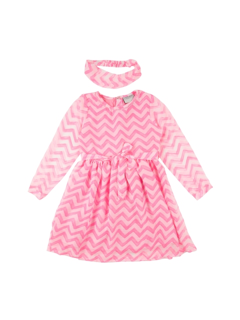 

Cherokee Girls Pink Chevron Printed Fit and Flare Dress