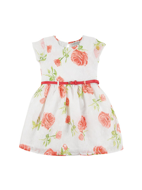 

Cherokee Girls White Floral Print Fit and Flare Dress