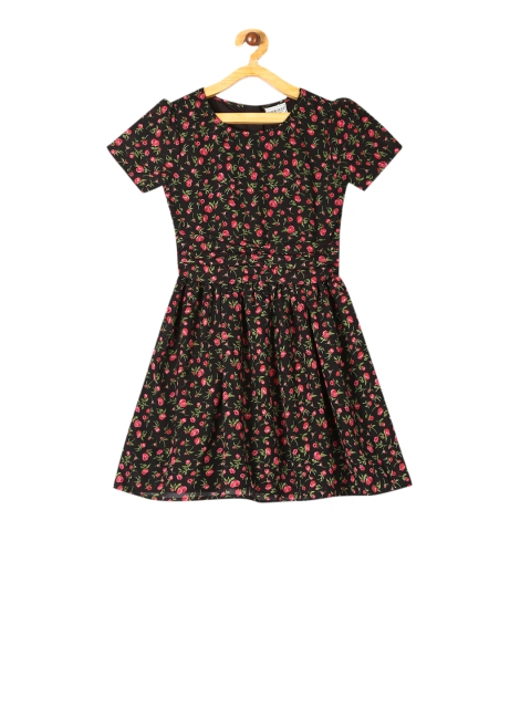 

Cherokee Girls Black Printed Fit and Flare Dress