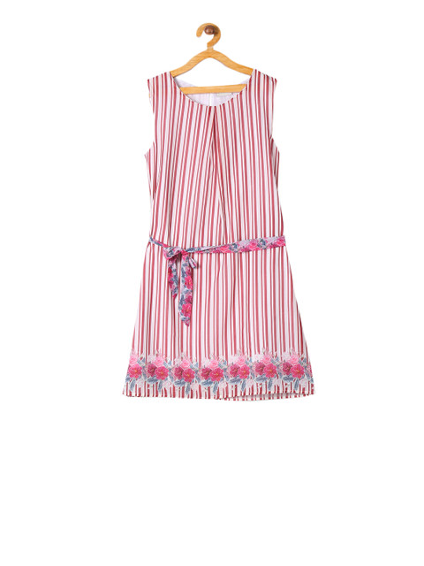 

Cherokee Girls White Striped A-Line Dress