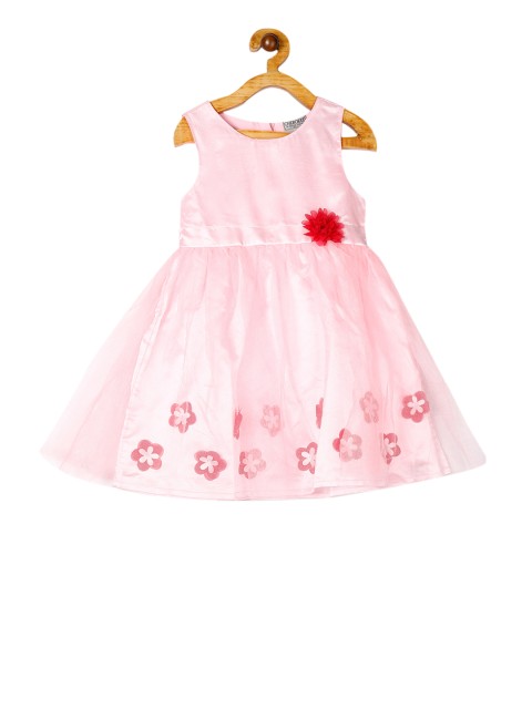 

Cherokee Girls Rose Pink Appliqued Fit and Flare Dress