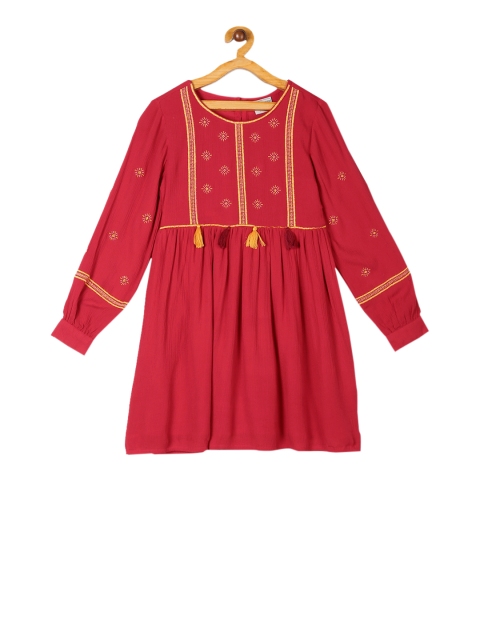 

Cherokee Girls Red Embroidered Fit and Flare Dress