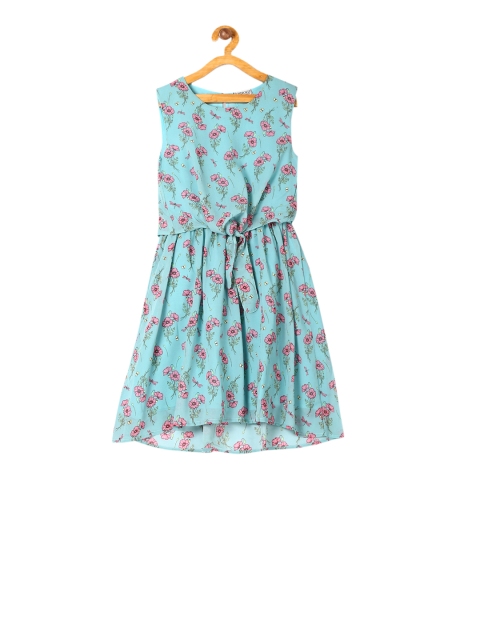 

Cherokee Girls Blue Floral Print Fit and Flare Dress