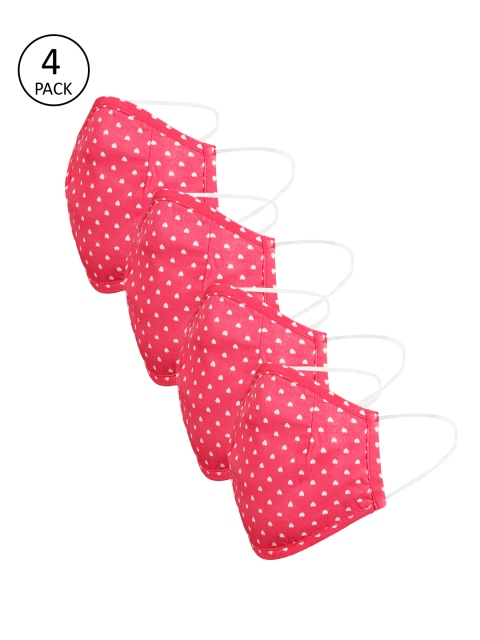 

Naughty Ninos Kids Pink Printed 4 Pcs 2 Ply Outdoor Mask
