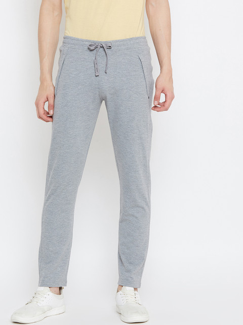 

Okane Men Grey Melange Solid Track Pants