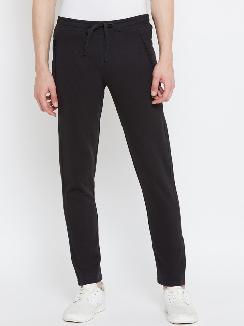 

Okane Men Black Solid Track Pants