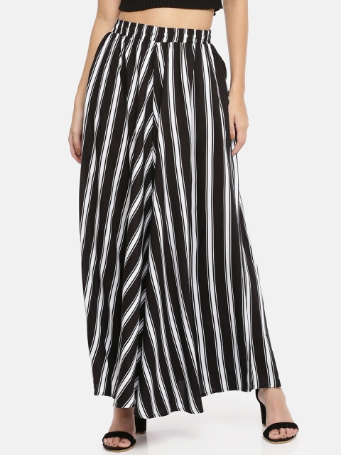 

GOLDSTROMS Women Black & White Striped Flared Palazzos