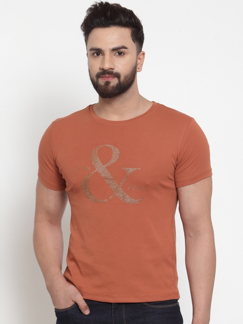 

Global Republic Men Brown Printed Round Neck T-shirt