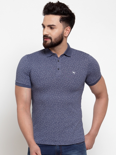 

Global Republic Men Navy Blue Printed Polo Collar T-shirt