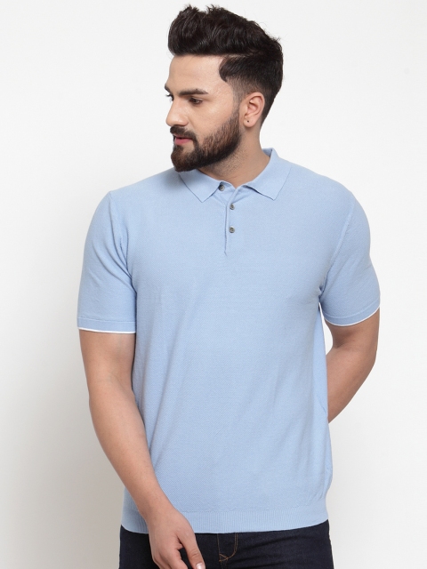 

Global Republic Men Blue Solid Polo Collar T-shirt