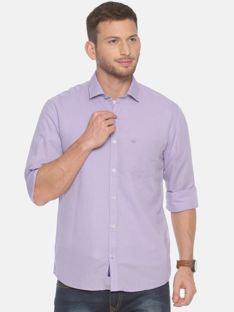 

Linen Club Men Lavender Regular Fit Solid Linen Shirt