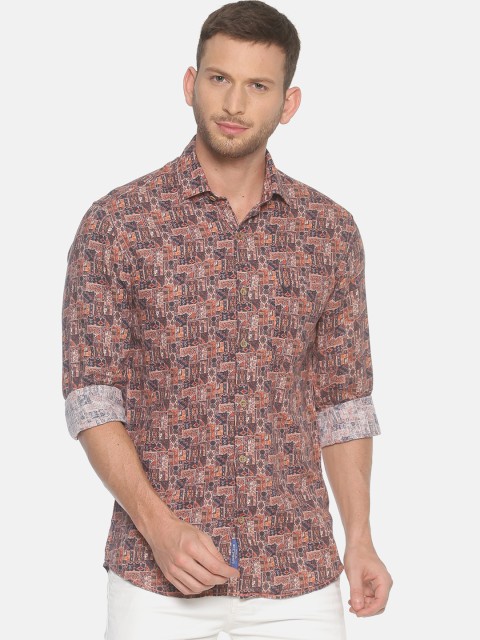 

Linen Club Men Multicoloured Regular Fit Printed Linen Shirt, Multi