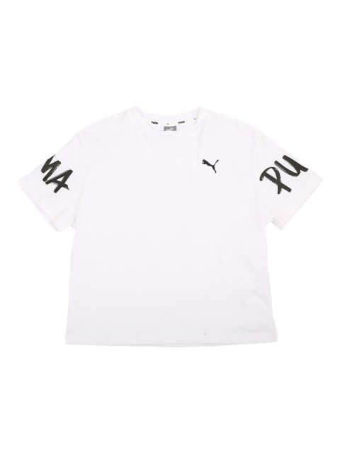 

Puma Girls White Printed Round Neck T-shirt