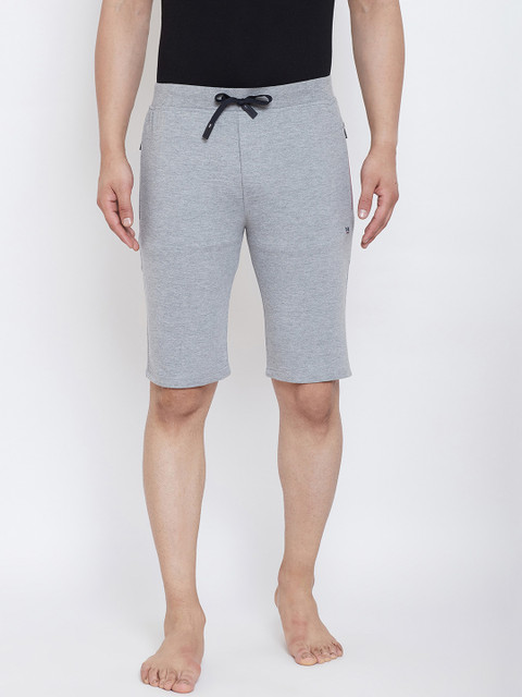 

Okane Men Grey Solid Lounge Shorts