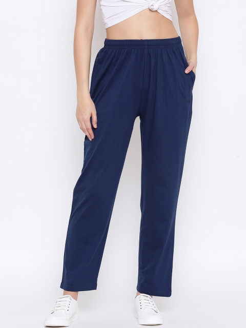 

Okane Women Navy Blue Solid Comfort-Fit Denim Track Pants