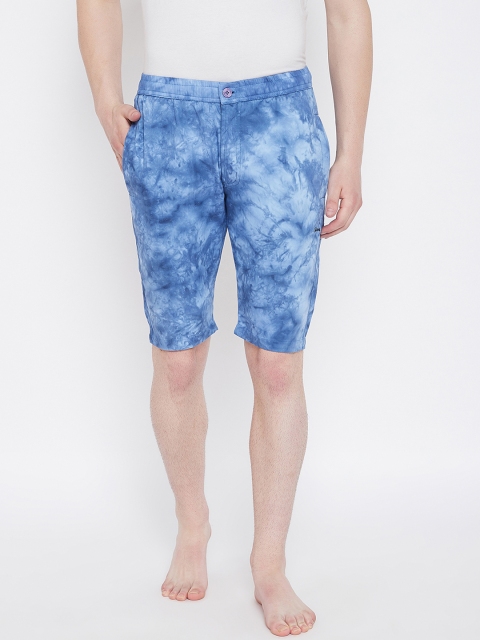

Okane Men Blue Printed Lounge Shorts