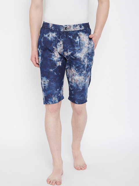 

Okane Men Navy Blue & Off-White Printed Lounge Shorts