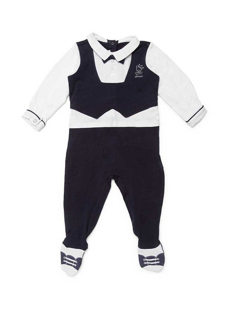 

Chicco Boys Black & White Colourblocked Babysuit