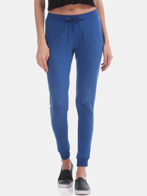 

Sugr Women Blue Solid Straight-Fit Joggers