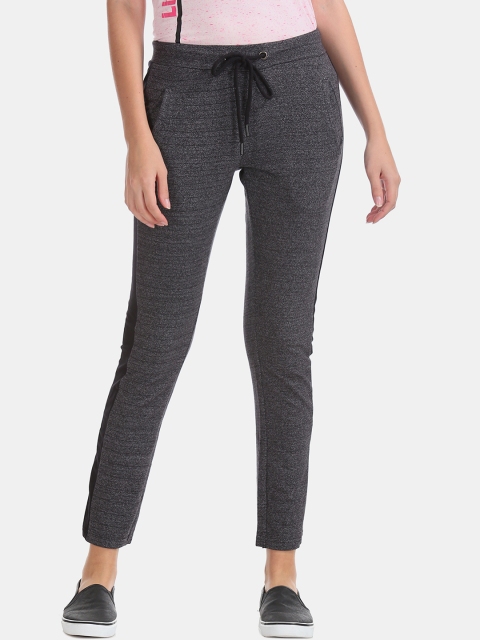 

Sugr Women Charcoal Grey & Black Colourblocked Active Track Pants