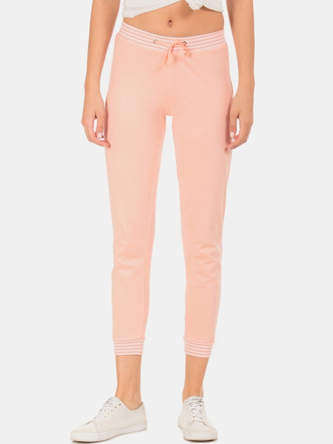 

Sugr Women Pink Striped-Trim Cropped Joggers