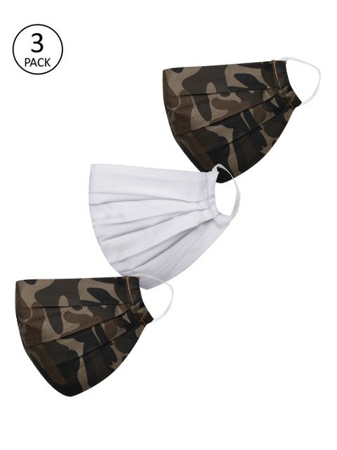 

JBN Creation Kids 3 Pcs 2 -Ply Reusable Anti-Pollution Protective Printed Cotton Masks, Green