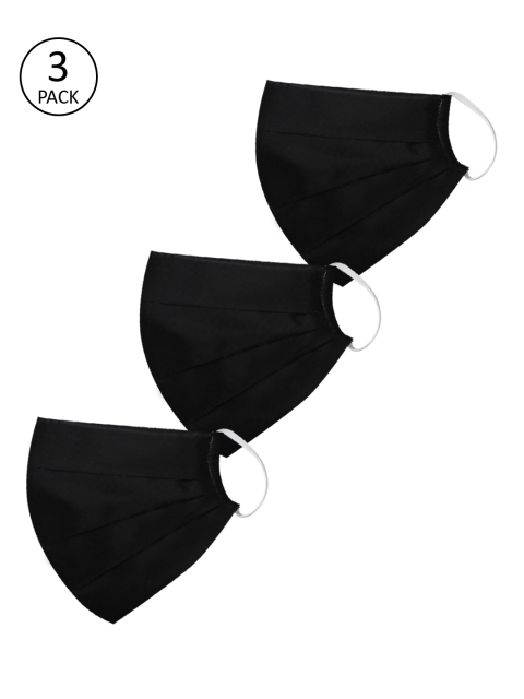 

JBN Creation Kids 3 Pcs 2-Ply Reusable Anti-Pollution Protective Cotton Masks, Black
