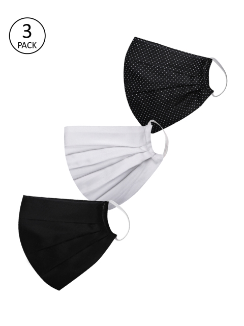 

JBN Creation Kids 3 Pcs 2 -Ply Reusable Anti-Pollution Protective Printed Cotton Masks, White