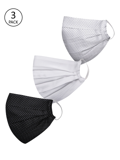

JBN Creation Kids Pack of 3 Printed 2 -Ply Reusable Protective Outdoor Cotton Masks, White