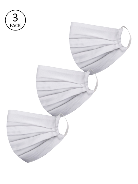

JBN Creation Kids 3 Pcs 2 -Ply Reusable Anti-Pollution Protective Printed Cotton Masks, White