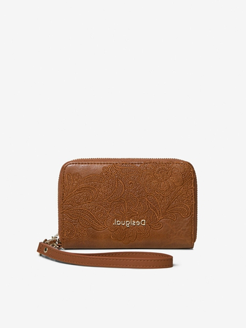 

Desigual Women Brown Self Design Zip Around Wallet