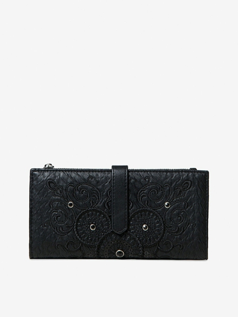 

Desigual Women Black Textured Two Fold Wallet