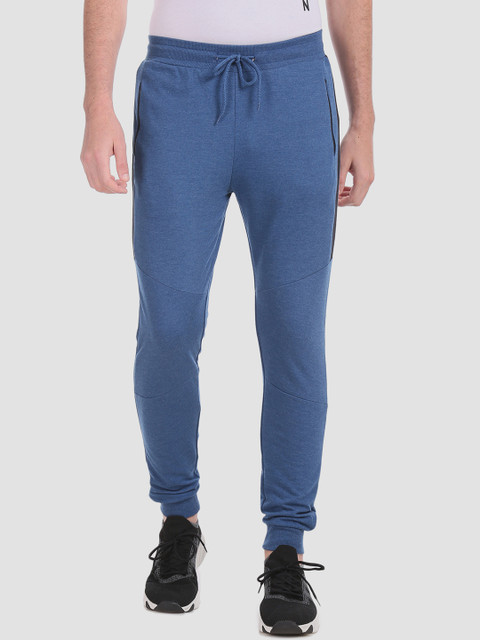 

Colt Men Blue Solid Straight-Fit Panelled Joggers
