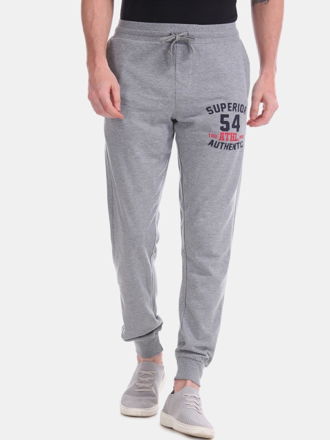 

Colt Men Grey Solid Slim-Fit Joggers