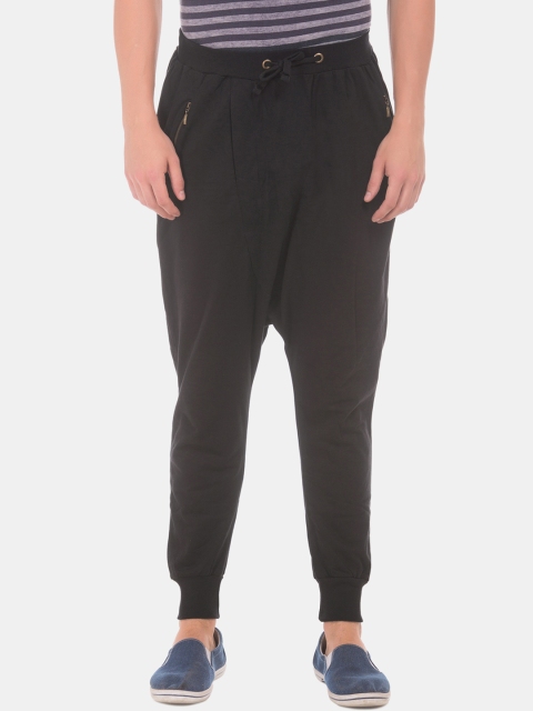 

Colt Men Black Solid Drop Crotch Straight-Fit Joggers