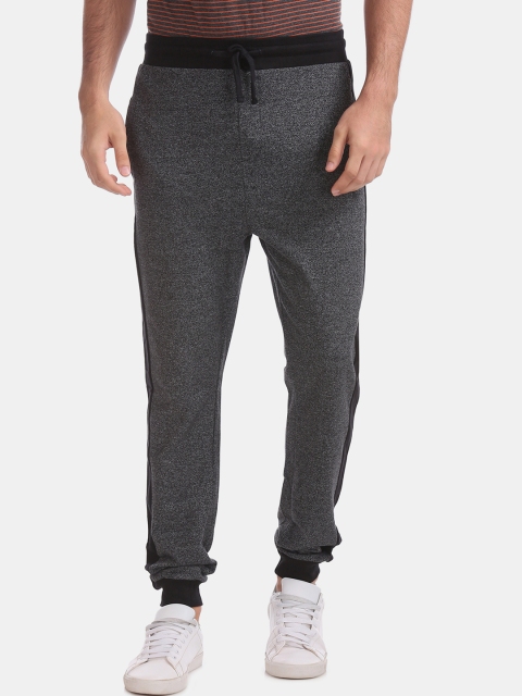 

Colt Men Charcoal Grey & Black Colourblocked Slim Fit Joggers